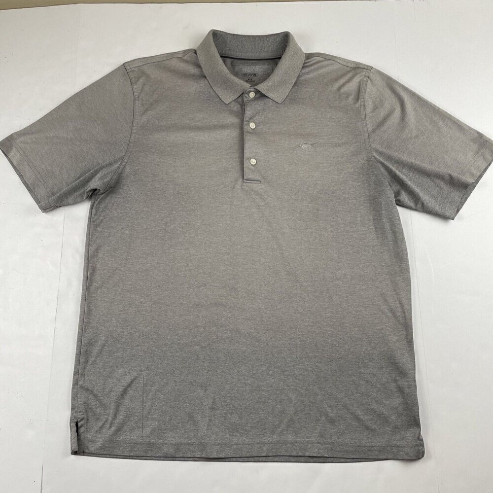Greg Norman ML75 Golf Polo Shirt Men’s M Gray Stripe Play Dry Outdoor Polyester